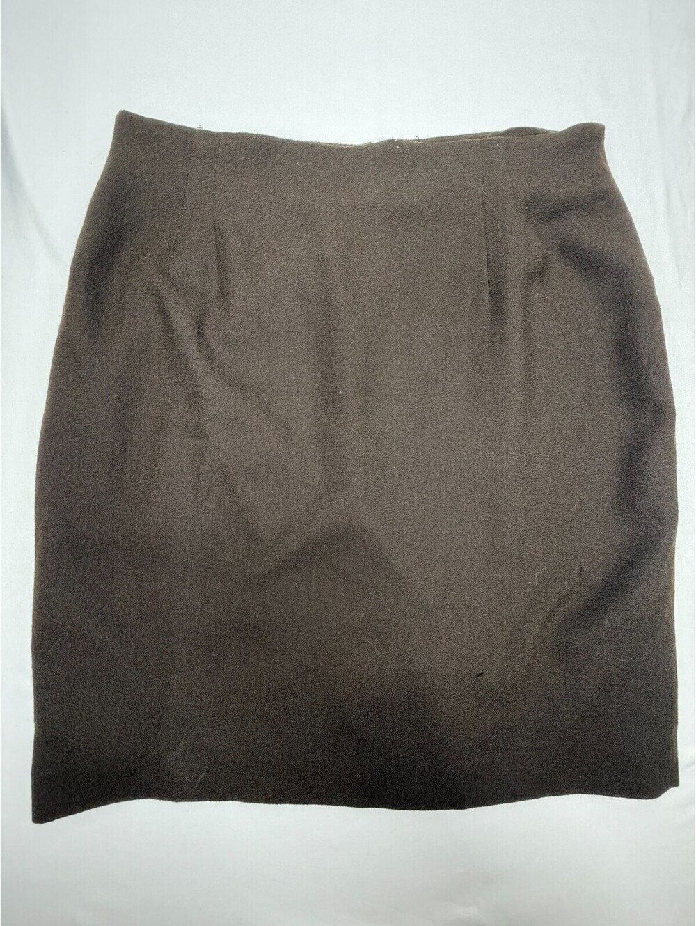 Vintage 80's Jones New York Women's Pencil Skirt Wool  Zip Solid Size 16 Brown